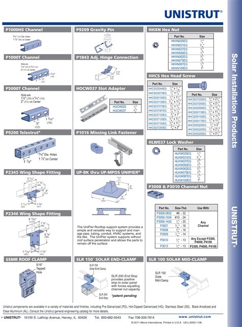 unistrut catalogue